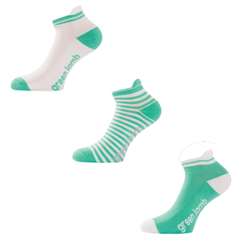 Green Lamb Patterned Socks 3 Pair Pack - Green - main image