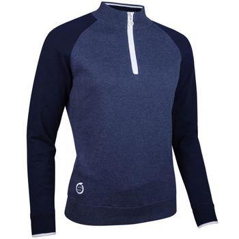 Sunderland Zonda Ladies Golf Lined Sweater - Navy Marl/Navy/White  - main image