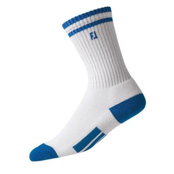 FootJoy Junior ProDry Crew Golf Socks - White/Blue - main image