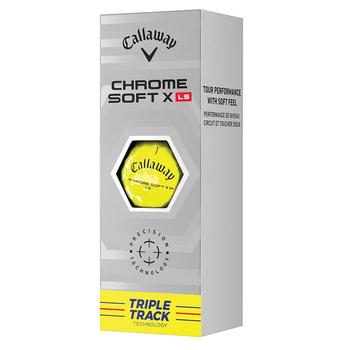 Callaway Chrome Soft X LS Triple Track Golf Balls Yellow - 3-Ball Sleeve - main image