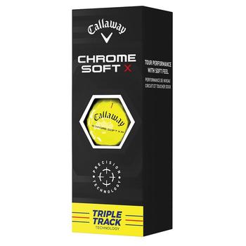 Callaway Chrome Soft X Triple Track Golf Balls Yelllow - 3-Ball Sleeve - main image