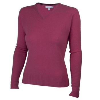 Green Lamb Ladies Lambswool V-Neck Sweater - main image