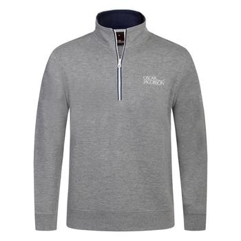 Oscar Jacobson Bradley Tour Half Zip Sweater - Light Grey - main image