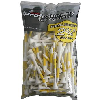 Pride Professional 100 Wooden Golf Tee Pack 69mm - Yellow - main image