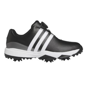 adidas Tour360 24 BOA Junior Golf Shoes - Black/White/Iron - main image