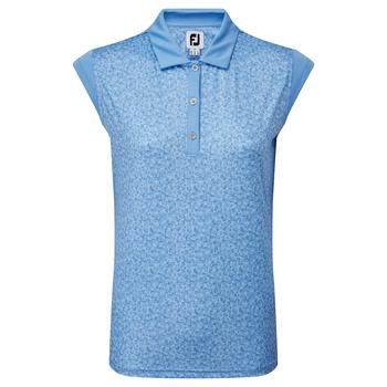 FootJoy Womens Cap Sleeve Interlock Print - Blue Jay  - main image