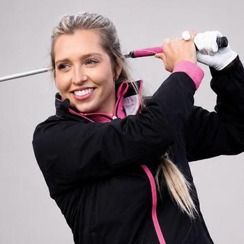 ProQuip Jasmine ProPac-Lite Ladies Waterproof Golf Jacket - Black/Pink - main image
