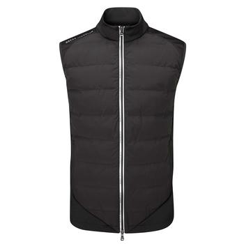 Oscar Jacobson Randal Full Zip Padded Golf Gilet - Black