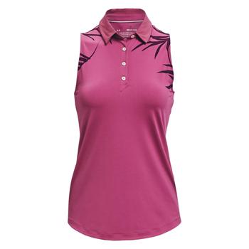 Under Armour Womens Iso Chill Sleeveless Golf Polo Shirt Pink