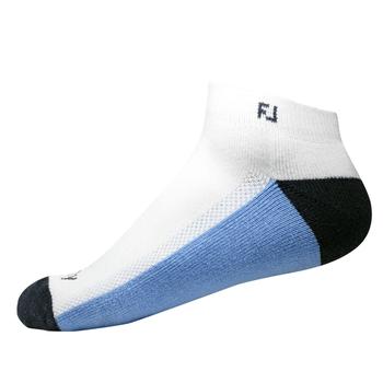 FootJoy ProDry Sport Golf Socks - 2 Pairs - White with Blue & Grey - main image