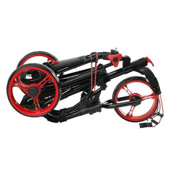 SkyMax Qwik Fold 3.0 3-Wheel Golf Push Cart - Black/Red - main image