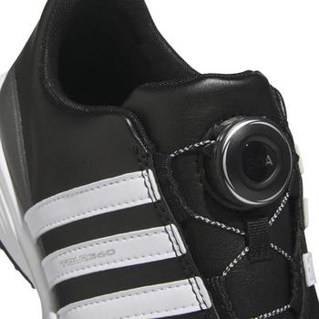 adidas Tour360 24 BOA Junior Golf Shoes - Black/White/Iron - main image