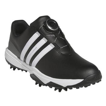 adidas Tour360 24 BOA Junior Golf Shoes - Black/White/Iron - main image