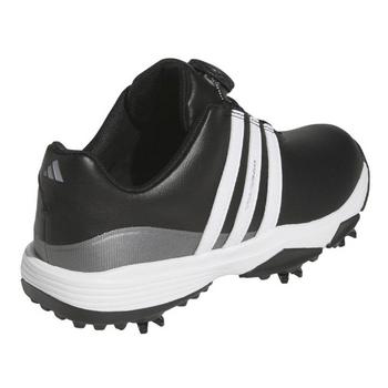 adidas Tour360 24 BOA Junior Golf Shoes - Black/White/Iron - main image