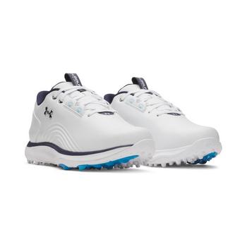 Under Armour UA Drive Fade 2 Spikeless Golf Shoes - White/White/Metallic Silver - main image