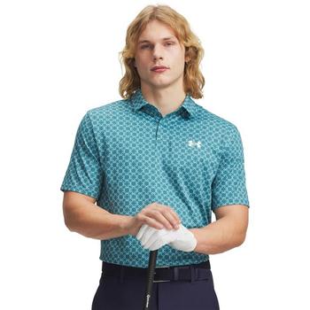 Gold Gear Direct - Under Armour UA Matchplay Printed Golf Polo Shirt - Boundless Blue/Blue Haze