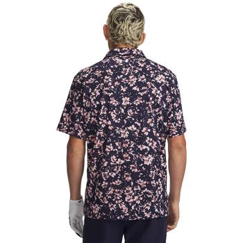 Under Armour UA Matchplay Printed Golf Polo Shirt - Midnight Navy/Pink - main image