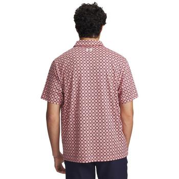 Under Armour UA Matchplay Printed Golf Polo Shirt - Posh Pink/Navy - main image