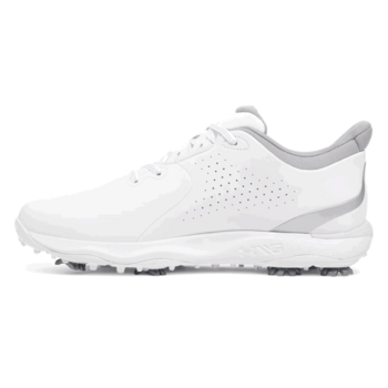 Under Armour UA Drive Fade Wide Golf Shoes - White/White/Metallic Silver - main image