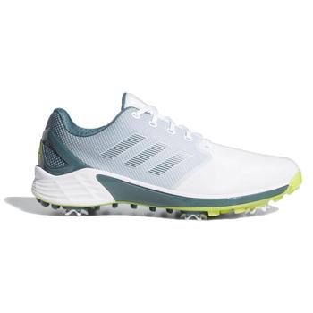 Adidas ZG21 Golf Shoes - White/Acid Yellow/Blue Oxide