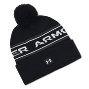 Under Armour Halftime Pom Golf Beanie Hat - Black/White
