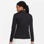 Nike Dri-Fit Victory LS Solid Womens Golf Polo Shirt - Black/White - thumbnail image 2
