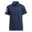 adidas Boys 3 Stripe Golf Polo Shirt - Navy - thumbnail image 1