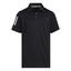 adidas Boys 3 Stripe Golf Polo Shirt - Black - thumbnail image 1