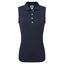 FootJoy Womens Mesh Back Sleeveless Lisle Golf Polo Shirt - Navy - thumbnail image 1