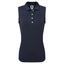 FootJoy Womens Mesh Back Sleeveless Lisle Golf Polo Shirt - Navy - thumbnail image 1