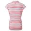 FootJoy Womens Cap Sleeve Colour Block Lisle Golf Polo Shirt - White/Bright Coral - thumbnail image 2