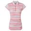 FootJoy Womens Cap Sleeve Colour Block Lisle Golf Polo Shirt - White/Bright Coral - thumbnail image 1