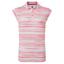 FootJoy Womens Cap Sleeve Watercolour Print Lisle Golf Polo Shirt - White/Bright Coral - thumbnail image 1