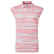 Next product: FootJoy Womens Cap Sleeve Watercolour Print Lisle Golf Polo Shirt - White/Bright Coral