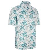 ProQuip Leaf Print Golf Polo Shirt - White/Porcelain