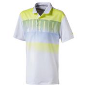 Puma Logo Junior Golf Polo Shirt Bright White/Yellow