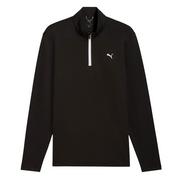 Puma Pure 3.0 Textured 1/4 Zip Golf Sweater - Puma Black/White Glow