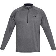 Under Armour Tech 2.0 Half Zip Long Sleeve Golf Top - Dark Grey