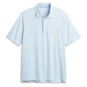 Ashworth Striped Tech Golf Polo - White/Chambray