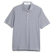 Ashworth Striped Tech Golf Polo - White/Navy