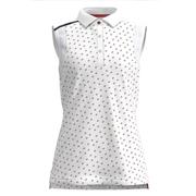 Forelson Buckland Ladies Button Sleeveless Polo Shirt - White