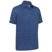 Callaway All Over Chev Print Golf Polo Shirt - Peacoat