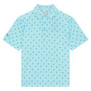 Callaway Junior Dolphin Print Golf Polo Shirt - Blue Radiance