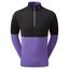 FootJoy Colour Block Midlayer Golf Sweater - Black/Violet - thumbnail image 1