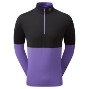 FootJoy Colour Block Midlayer Golf Sweater - Black/Violet