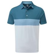 FootJoy Colourblock Pique Golf Polo Shirt - Ink/White