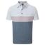 FootJoy Colourblock Pique Golf Polo Shirt - White/Graphite/Quartz - thumbnail image 1