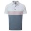 FootJoy Colourblock Pique Golf Polo Shirt - White/Graphite/Quartz - thumbnail image 1