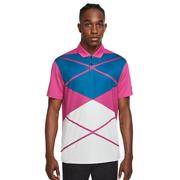 Nike Dri-Fit Vapor Argyle Print Golf Polo Shirt - Pink/Black