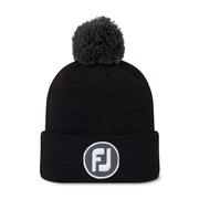 FootJoy FJ Solid Pom Pom Golf Beanie Hat - Black